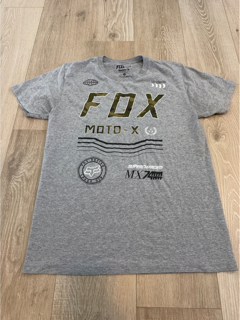 Fox Moto X gray graphic T shirt size M